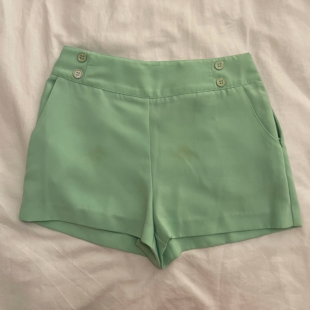 Forever 21 Side Zip Mint Green Shorts
